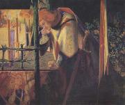 Dante Gabriel Rossetti, Sir Galahad at the Ruined Chapel (mk28)